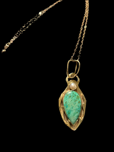 PEARL + CHRYSOCOLLA TALISMAN
